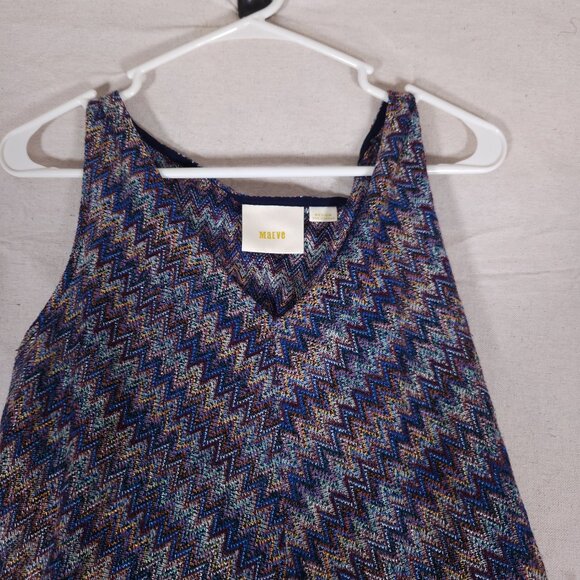 Maeve Westwater Purple Chevron Knit Dress Womens Medium Slip Sleeveless Zig-Zag - Picture 10 of 14